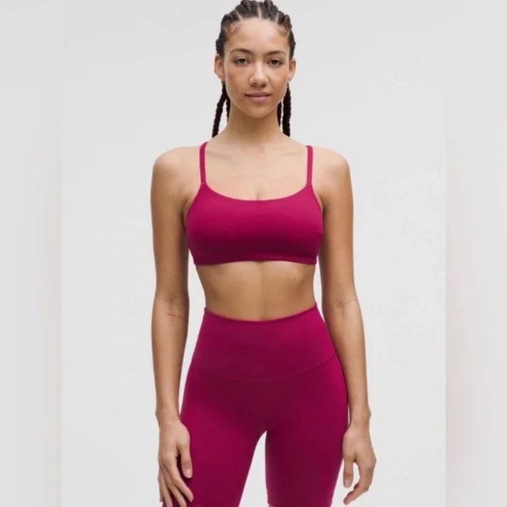 Lululemon Wunder Train Strappy Racer Bra *Light Support, C/D Cup Magenta - Picture 2 of 9